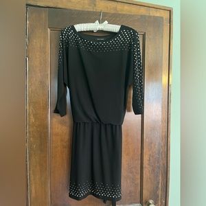 Black embellished White House Black Market cocktail dress. Size small.
